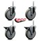 Service Caster 5 Inch Gray Polyurethane Wheel Swivel 58 Inch Threaded Stem Caster Set 2 Brakes SCC SCC-TS20S514-PPUB-58212-2-PLB-2 - alternate 3